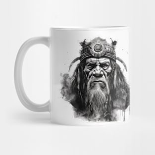 Ayahuasca And the Old Shaman Black and White Mug